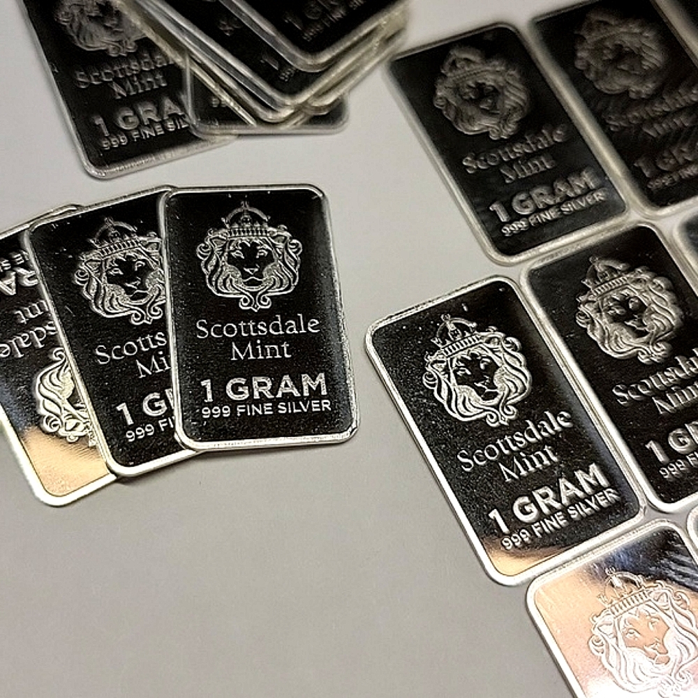 4g scottsdale silver bars. [Set of 4 bars] .999 Fine Silver Bars Lion